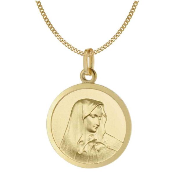 Acalee Necklace with Madonna Pendant Gold 333 Maria Dolorosa Ø 18 mm