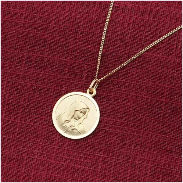 Acalee Necklace with Madonna Pendant Gold 333 Maria Dolorosa Ø 18 mm - Image 2